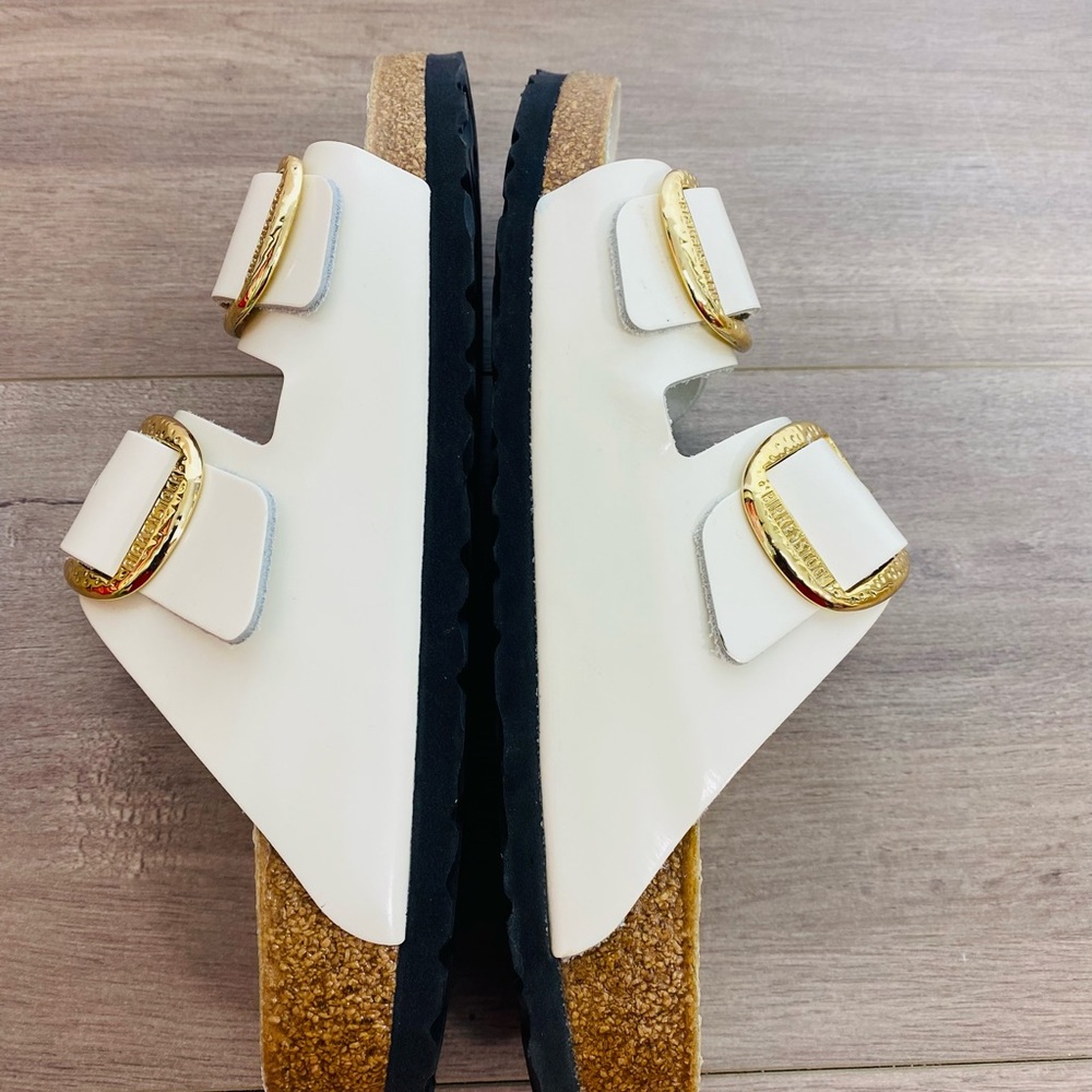 Use women BIRKENSTOCK ARIZONA BIG BUCKLE SLIDE SANDAL HIGH SHINE size 40 - Picture 9 of 13
